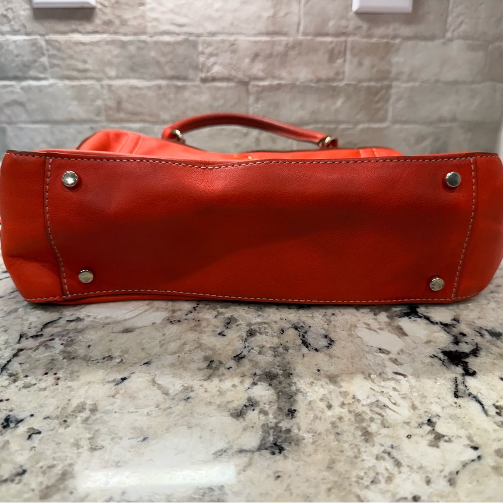 Kate Spade EUC Vintage Mott Street Fisher Orange/Red Leather Satchel - Picture 4 of 8